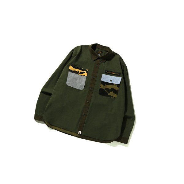 Pánské Košile A BATHING APE Bape Military Crazy Pattern Relaxed Fit Long Sleeve Caise | BLOZJ-9735