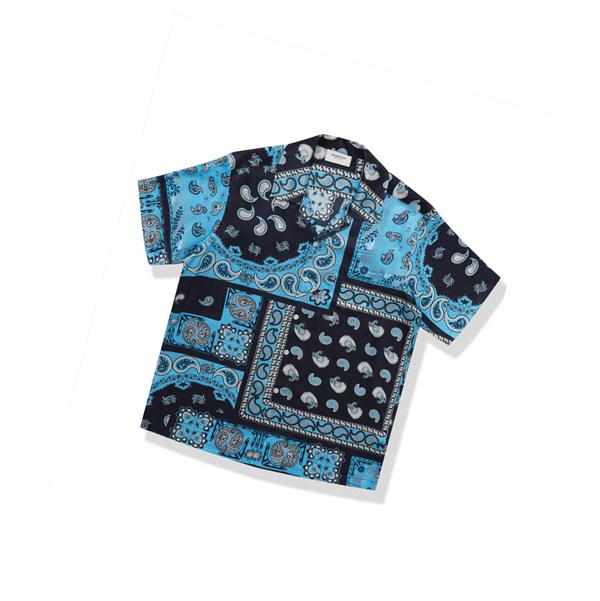 Pánské Košile A BATHING APE Bape Paisley Print Krátké Sleeve Blankyt | HMZEW-7640