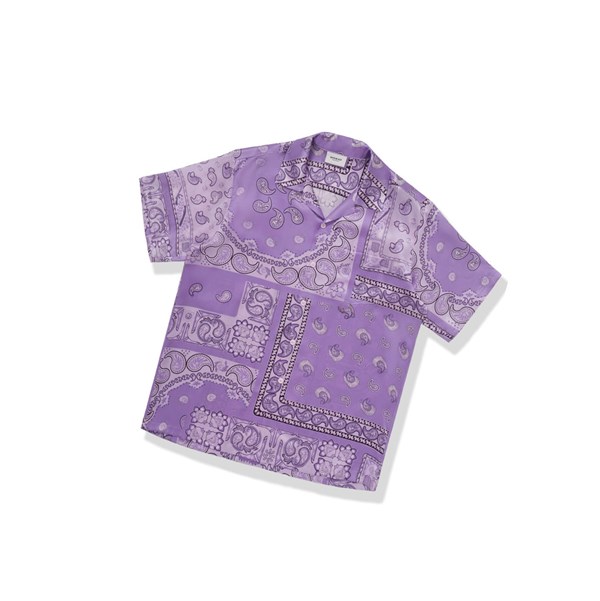 Pánské Košile A BATHING APE Bape Paisley Print Krátké Sleeve Fialové | NJQEP-5782