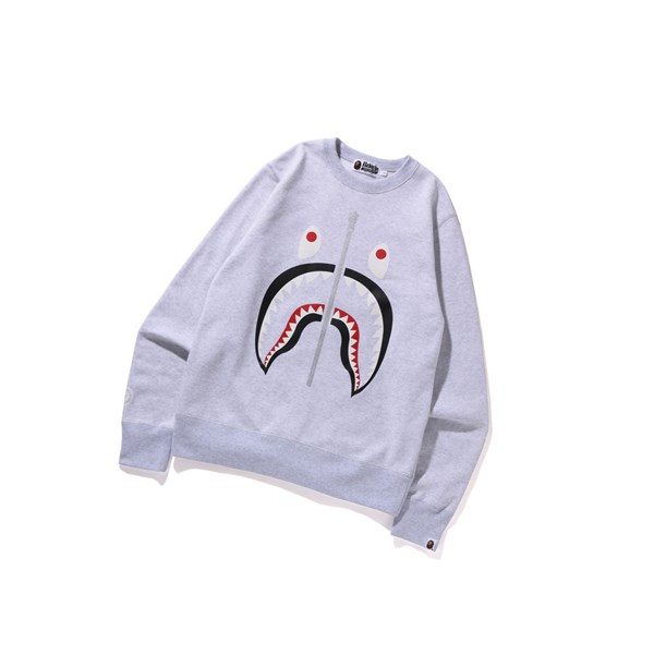 Pánské Mikiny A BATHING APE Bape Shark Crewneck Šedé | WIBQJ-3956