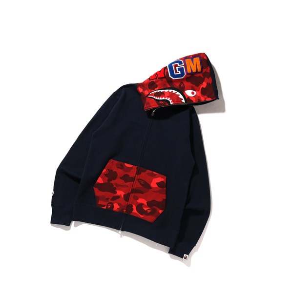 Pánské Mikiny S Kapucí A BATHING APE Bape Color Camo Shark Full Zip Throughs Tmavě Blankyt Blankyt | JPRME-2160