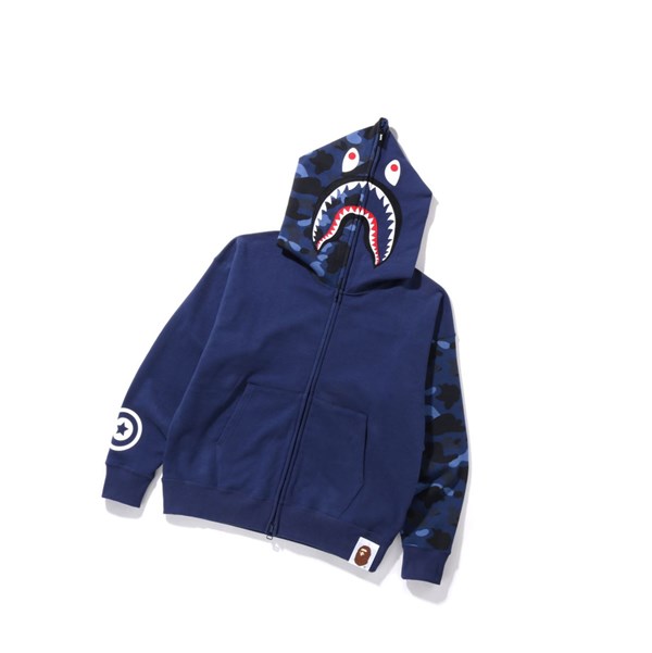 Pánské Mikiny S Kapucí A BATHING APE Bape Color Camo Giant Shark Loose Fit Full Zip Throughs Blankyt | YBXSV-5839