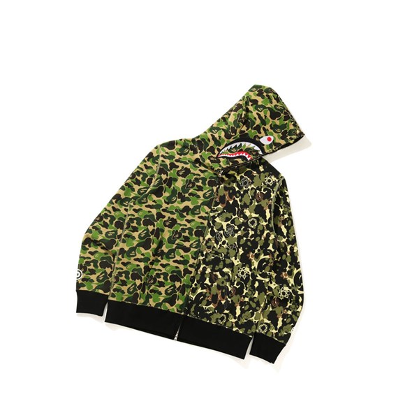 Pánské Mikiny S Kapucí A BATHING APE Bape X Mo'Wax X Unkle Bape Camo Zip Throughs Zelene | YOSFR-9510