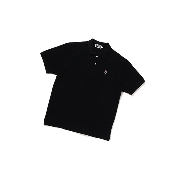 Pánské Polo A BATHING APE Bape Ape Head One Point Relaxed Fit Krátké Sleeve Černé | ZHCTG-5436