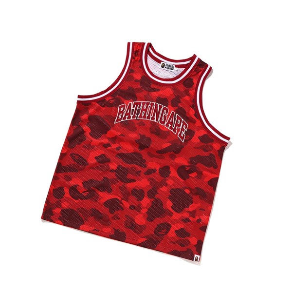 Pánské Tank Tops A BATHING APE Bape Color Camo Basketball Tank Top Červené | QBYXU-4981