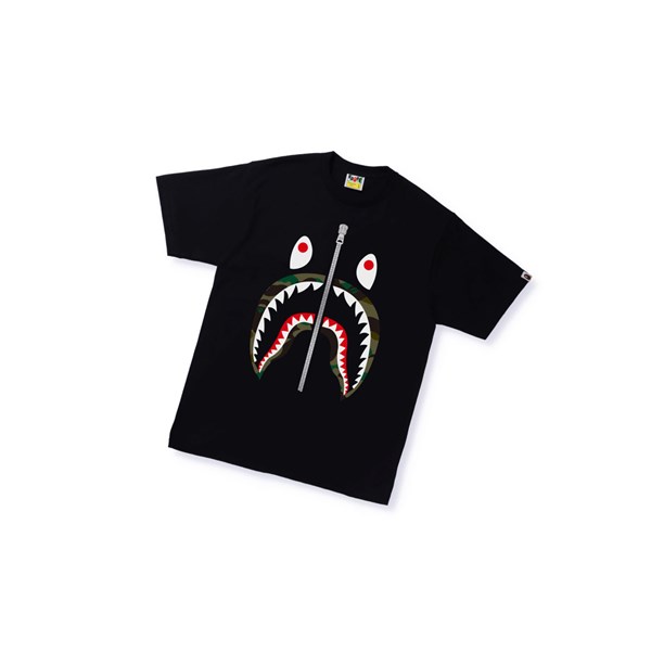 Pánské Tričko A BATHING APE Bape 1st Camo Shark Tee Krátké Sleeve Černé | HAWLC-5420