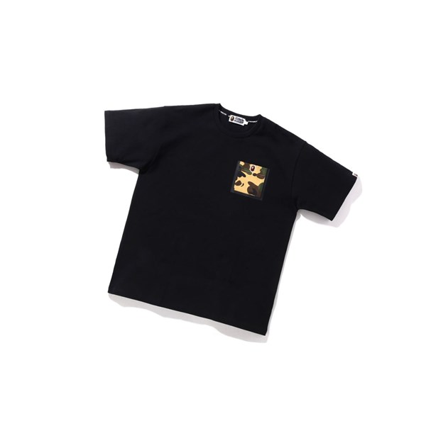 Pánské Tričko A BATHING APE Bape 1st Camo Pocket Tee Krátké Sleeve Černé | TKBUA-5410