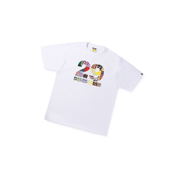 Pánské Tričko A BATHING APE Bape A Bathing Ape 29th Anniversary Tee Krátké Sleeve Bílé | FMXLC-5124