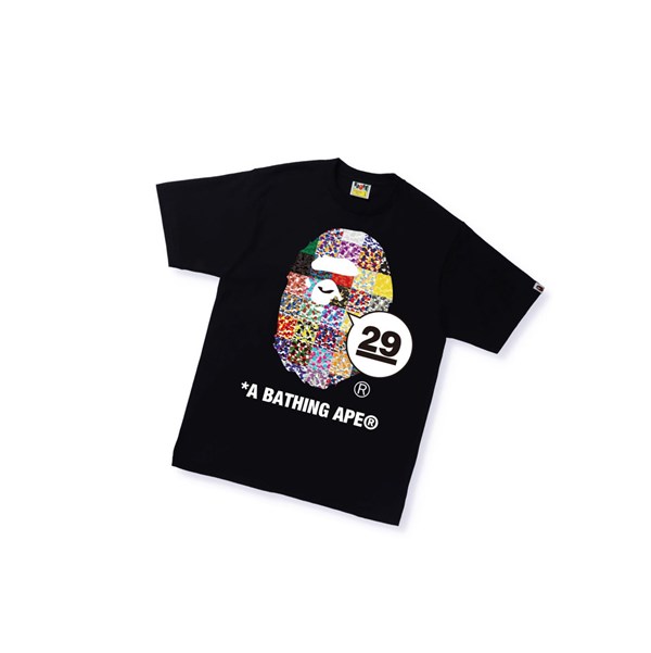 Pánské Tričko A BATHING APE Bape A Bathing Ape 29th Anniversary Ape Head Tee Krátké Sleeve Černé | GCZPB-7490