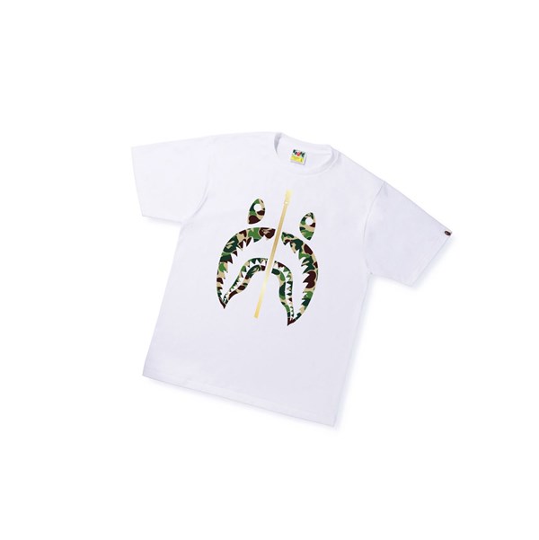 Pánské Tričko A BATHING APE Bape Abc Camo Shark Tee Krátké Sleeve Bílé | HCMOZ-5160