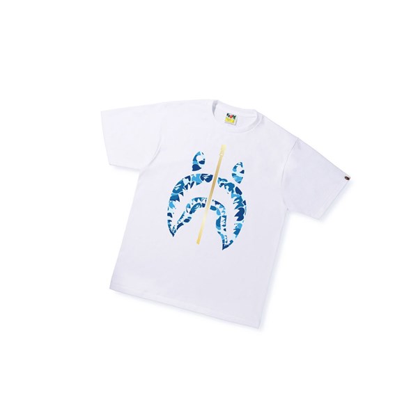 Pánské Tričko A BATHING APE Bape Abc Camo Shark Tee Krátké Sleeve Bílé | PSKYI-5047