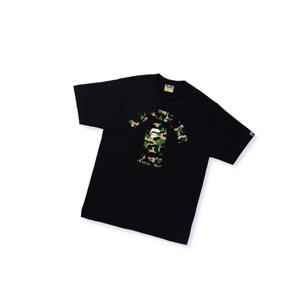 Pánské Tričko A BATHING APE Bape Abc Camo College Tee Krátké Sleeve Černé | QTROE-3140