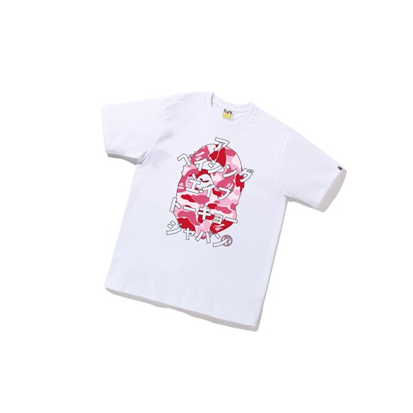 Pánské Tričko A BATHING APE Bape Abc Camo Japanese Písmena Tee Krátké Sleeve Bílé | SWOUL-5824