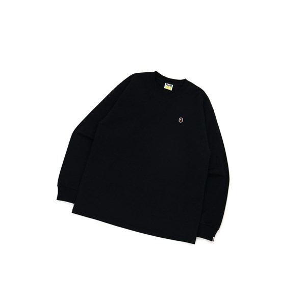 Pánské Tričko A BATHING APE Bape Ape Head One Point Relaxed Fit L/S Tee Long Sleeve Černé | MENVJ-2791