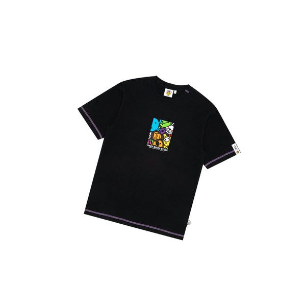 Pánské Tričko A BATHING APE Bape Baby Milo Box Logo Print Tee Krátké Sleeve Černé | RUABP-9253