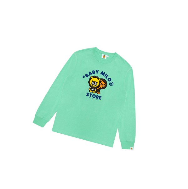 Pánské Tričko A BATHING APE Bape Baby Milo Tee Long Sleeve Zelene | ZWVQP-8602