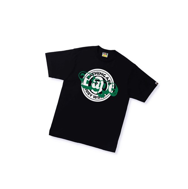 Pánské Tričko A BATHING APE Bape Busy Works Multi Print Tee Krátké Sleeve Černé | EPXZJ-6279