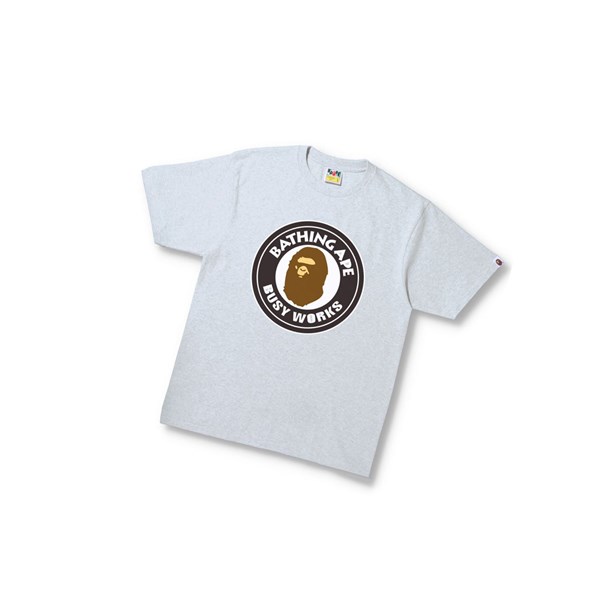Pánské Tričko A BATHING APE Bape Busy Works Tee Krátké Sleeve Šedé | LUYOC-8237