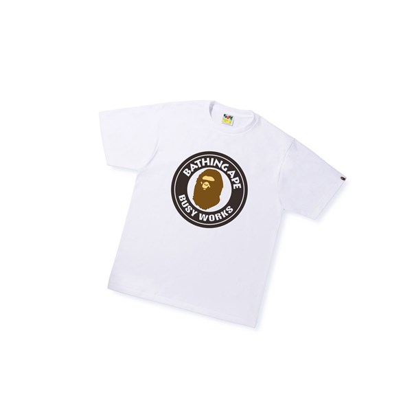 Pánské Tričko A BATHING APE Bape Busy Works Tee Krátké Sleeve Bílé | VPGKL-1986
