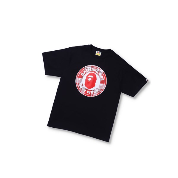 Pánské Tričko A BATHING APE Bape Check Gift Busy Works Tee Krátké Sleeve Černé | WYNIL-8490