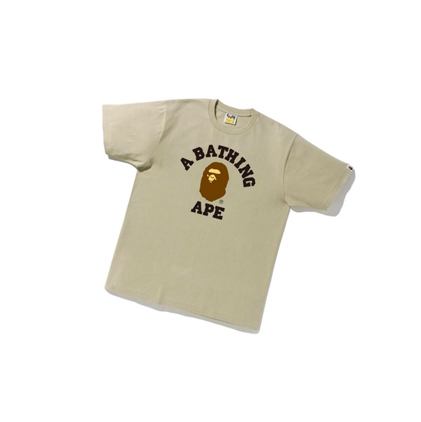 Pánské Tričko A BATHING APE Bape College Tee Krátké Sleeve Béžový | DPYTU-8127
