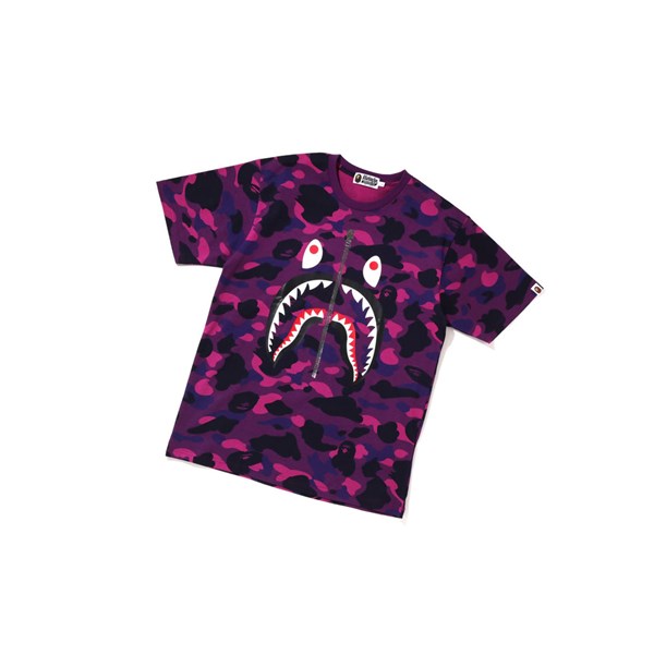 Pánské Tričko A BATHING APE Bape Color Camo Shark Tee Krátké Sleeve Fialové | LWNZB-4958