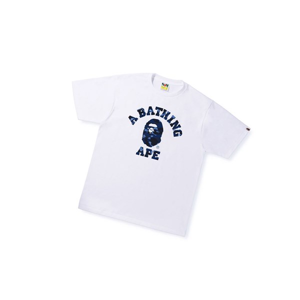 Pánské Tričko A BATHING APE Bape Color Camo A College Tee Krátké Sleeve Bílé | LZJCG-9761
