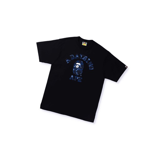 Pánské Tričko A BATHING APE Bape Color Camo A College Tee Krátké Sleeve Černé | XTBPM-5173