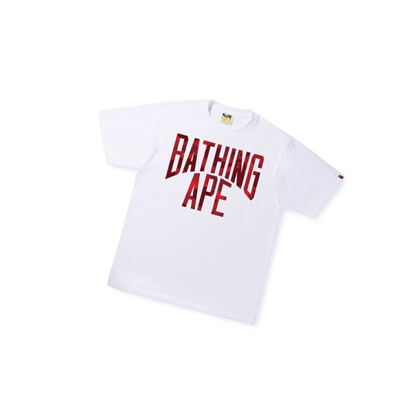 Pánské Tričko A BATHING APE Bape Color Camo A Nyc Logo Tee Krátké Sleeve Bílé | YHUAF-4037
