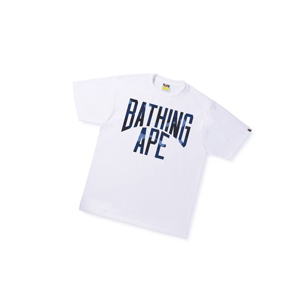 Pánské Tričko A BATHING APE Bape Color Camo A Nyc Logo Tee Krátké Sleeve Bílé | ZORMX-6841