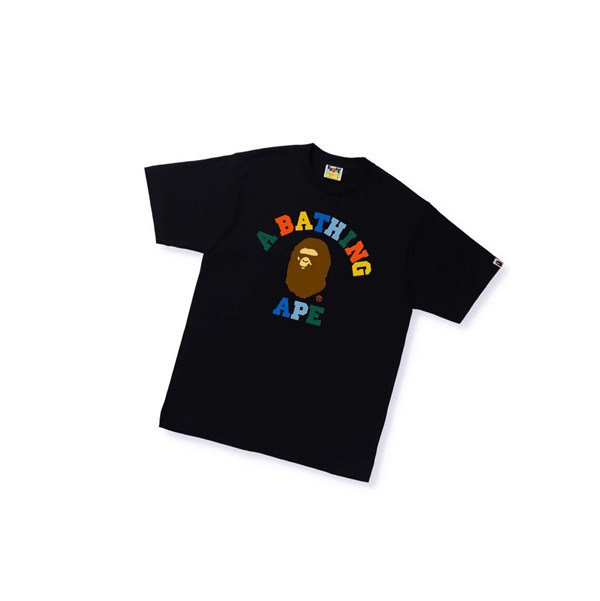 Pánské Tričko A BATHING APE Bape Colors College Tee Krátké Sleeve Černé | BADWR-0638
