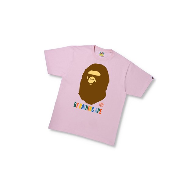 Pánské Tričko A BATHING APE Bape Colors By Bathing Ape Tee Krátké Sleeve Růžové | HNAOX-7504