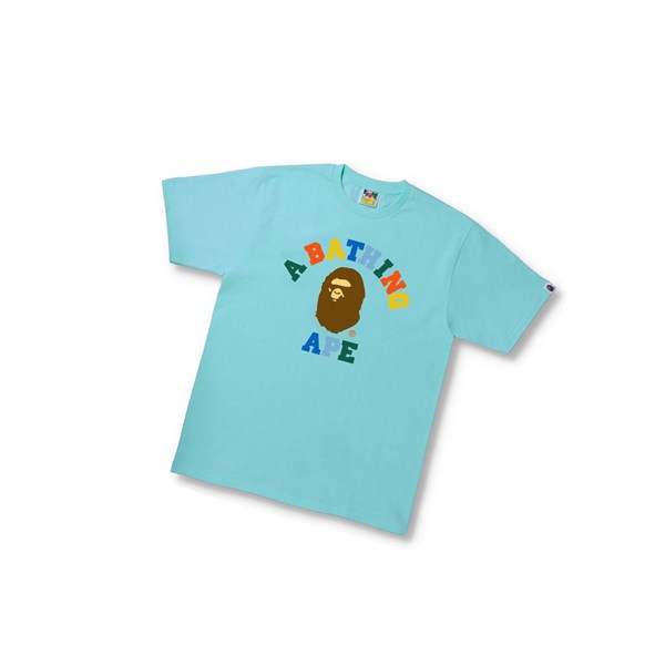 Pánské Tričko A BATHING APE Bape Colors College Tee Krátké Sleeve Blankyt | RMBIY-0316