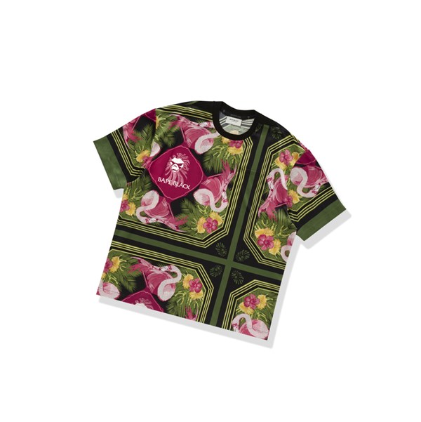 Pánské Tričko A BATHING APE Bape Floral Print Ape Head Tee Krátké Sleeve Černé | SEBGA-7560
