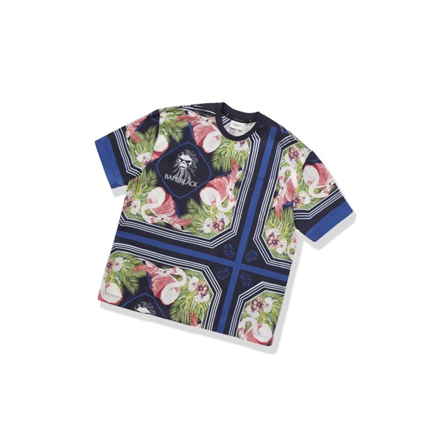 Pánské Tričko A BATHING APE Bape Floral Print Ape Head Tee Krátké Sleeve Blankyt | ZCFXS-4081