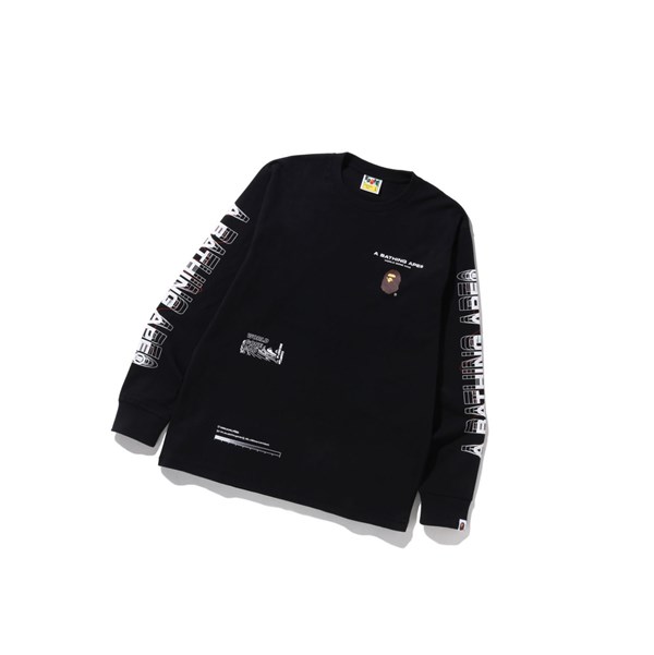 Pánské Tričko A BATHING APE Bape Graphic #2 L/S Tee Long Sleeve Černé | OEBGZ-8912
