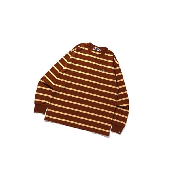 Pánské Tričko A BATHING APE Bape Hoop Relaxed Fit L/S Tee Krátké Sleeve Hnědé | MBWLF-9850