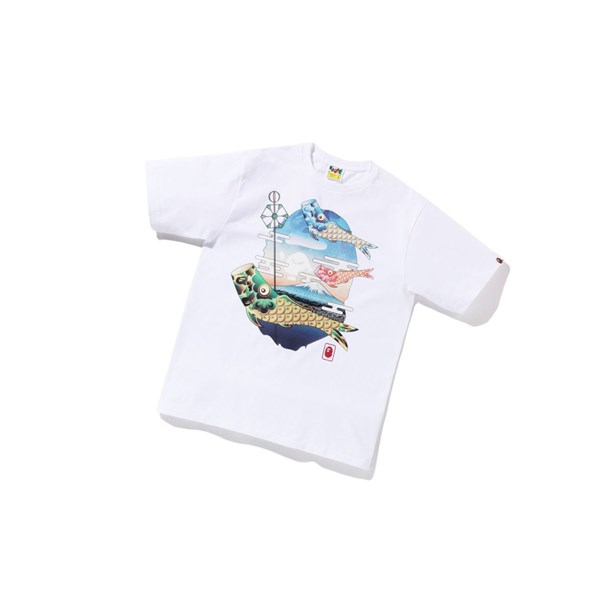Pánské Tričko A BATHING APE Bape Koinobori Carp Flags Ape Head Tee Krátké Sleeve Bílé | XIJBN-8560