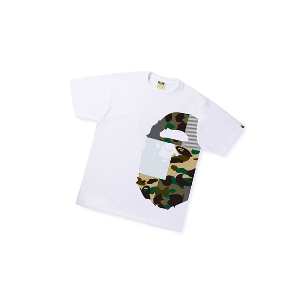 Pánské Tričko A BATHING APE Bape Military Crazy Side Big Ape Head Tee Krátké Sleeve Bílé | JFAKB-7891