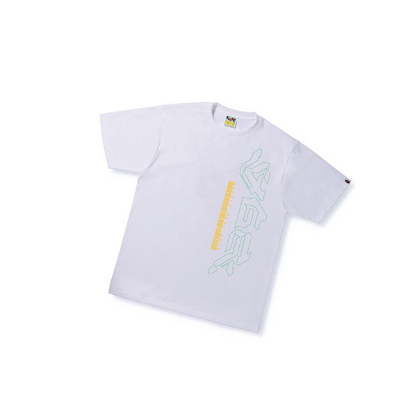Pánské Tričko A BATHING APE Bape Multi Logo Tee #2 Krátké Sleeve Bílé | MGDTJ-7825