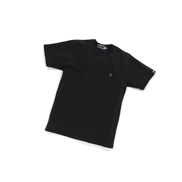 Pánské Tričko A BATHING APE Bape One Point Overdye Pocket Tee Krátké Sleeve Černé | PYSWG-1876