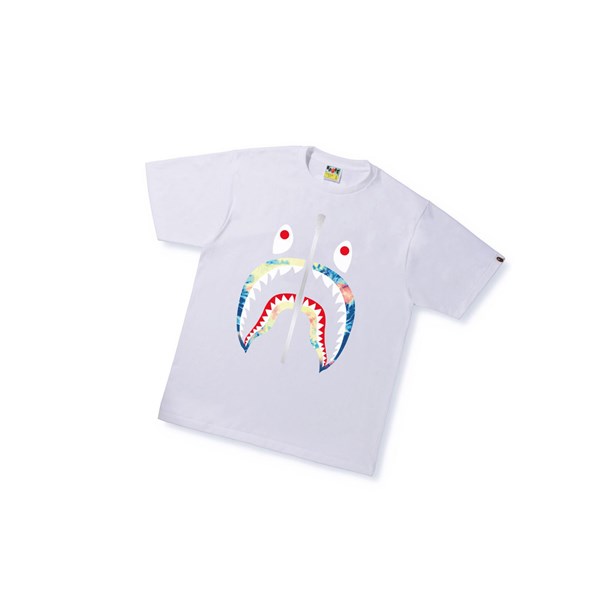 Pánské Tričko A BATHING APE Bape Tie Dye Shark Tee Krátké Sleeve Bílé | TMWZC-0638