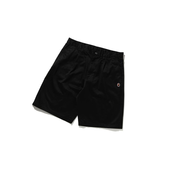 Pánské Šortky A BATHING APE Bape One Point Široké Fit Chino Černé | RVUIB-2634