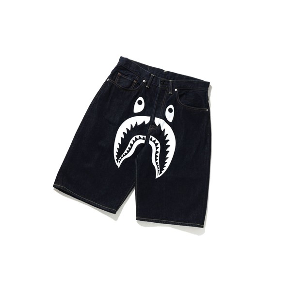 Pánské Šortky A BATHING APE Bape Shark Denim Denim | SQWMP-5392
