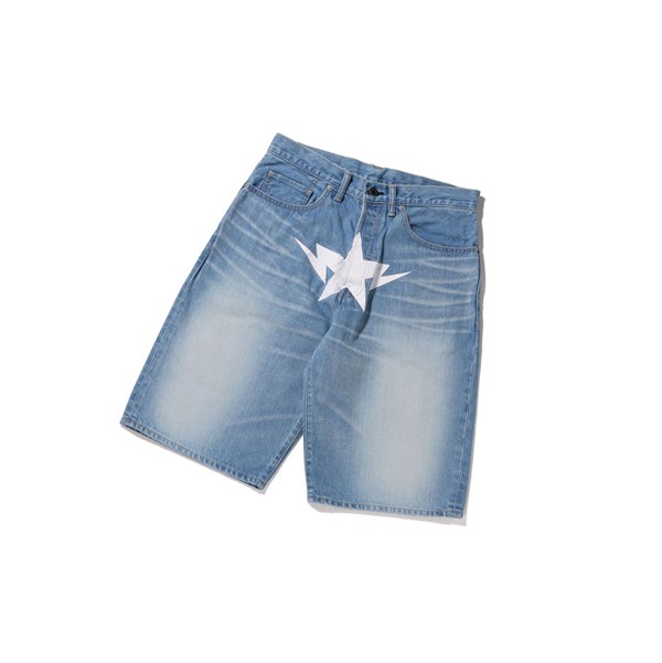 Pánské Šortky A BATHING APE Bape Twin Sta Denim Denim | LAPDO-5371
